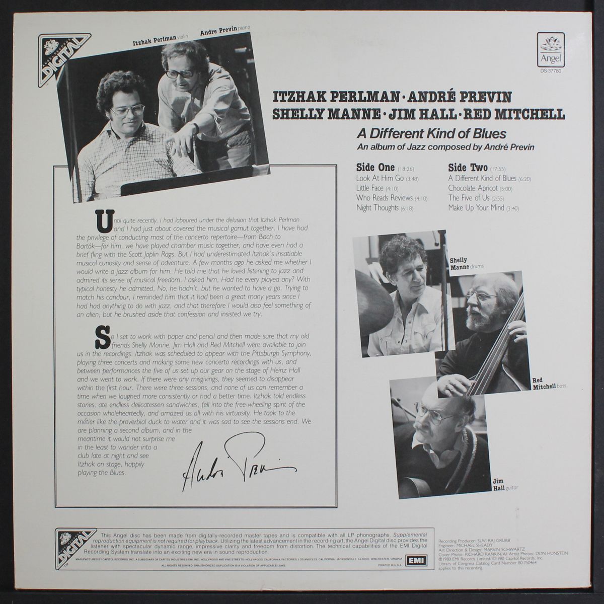 a different kind of blues by ITZHAK PERLMAN & ANDRE PREVIN