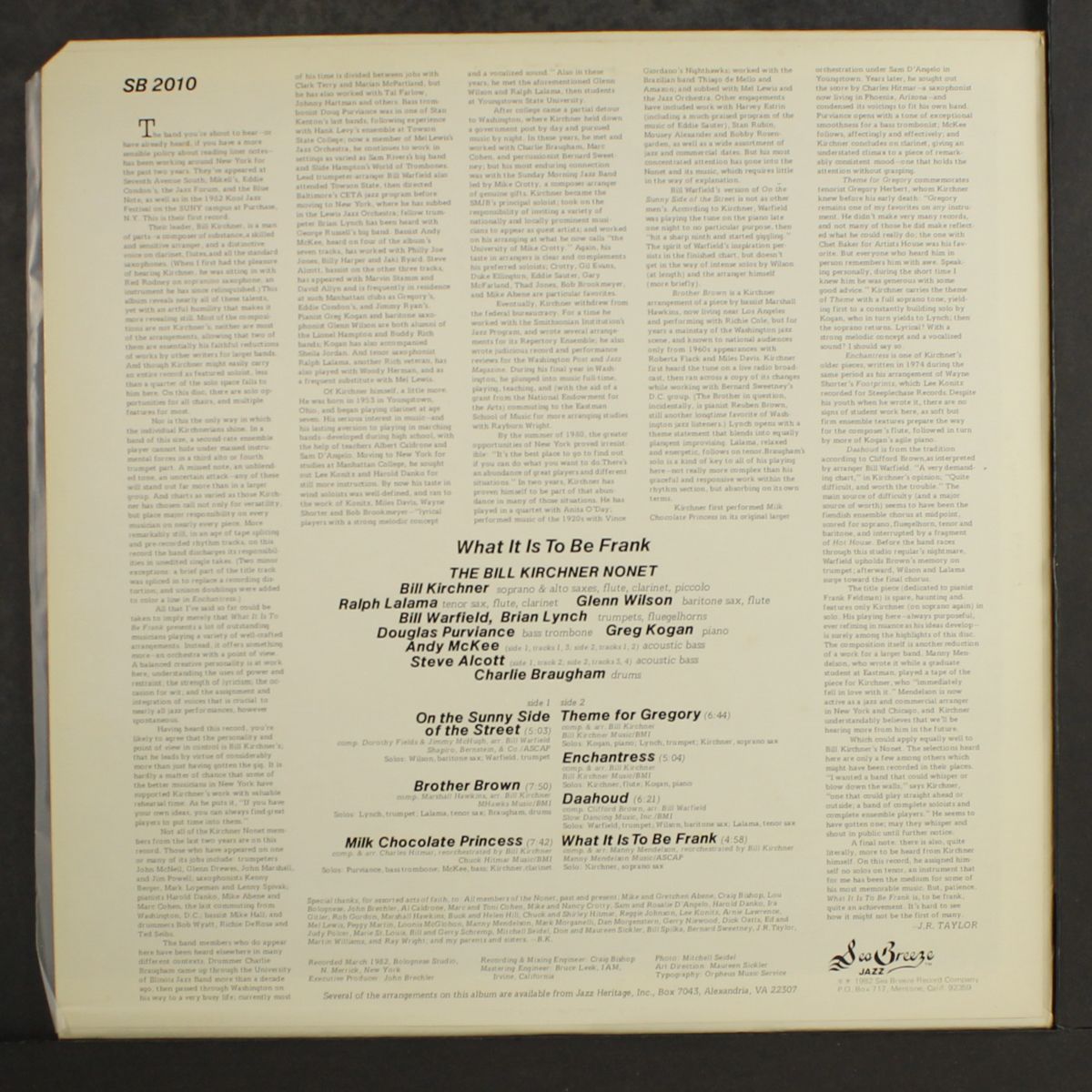 what it is to be frank by BILL KIRCHNER
