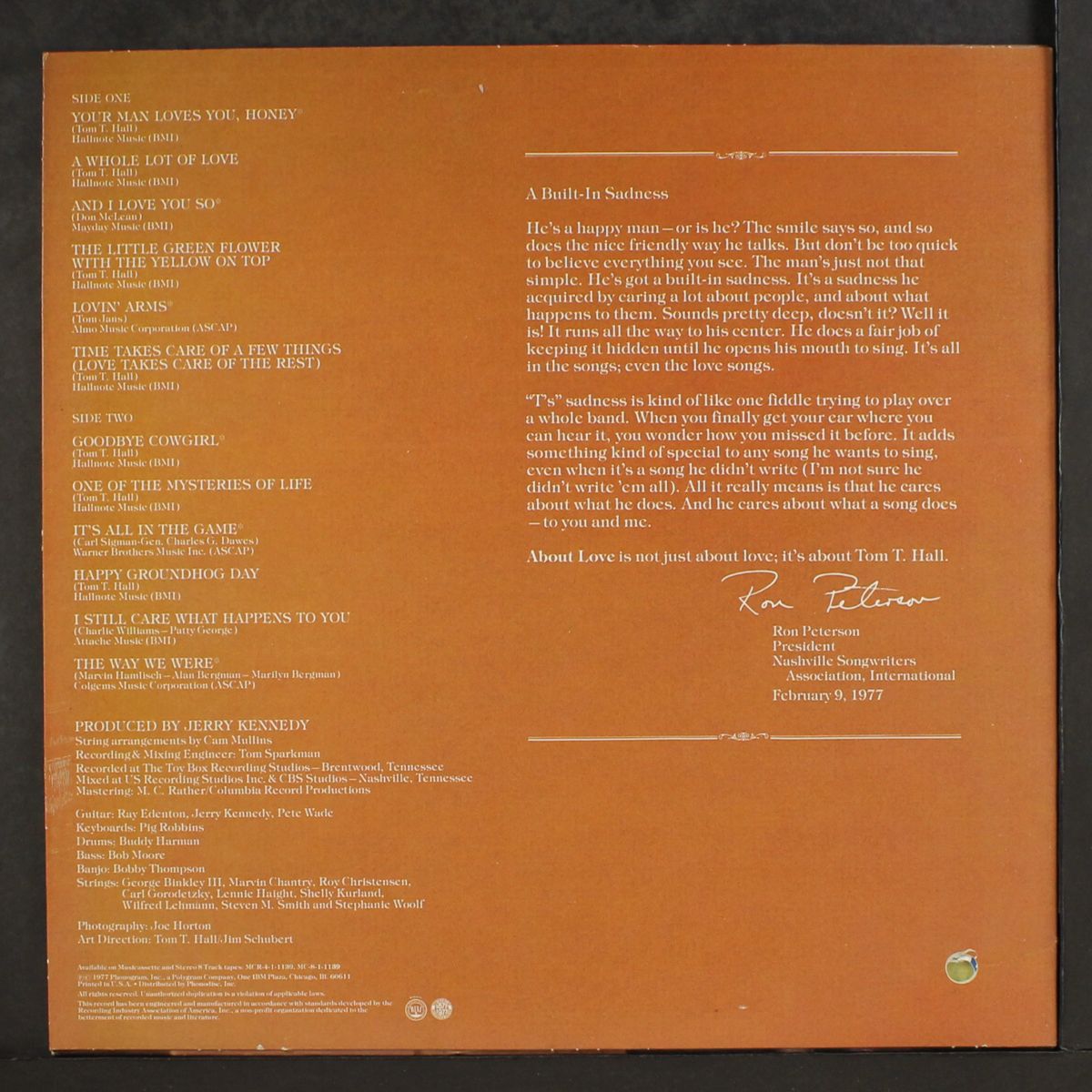 about love by TOM T. HALL