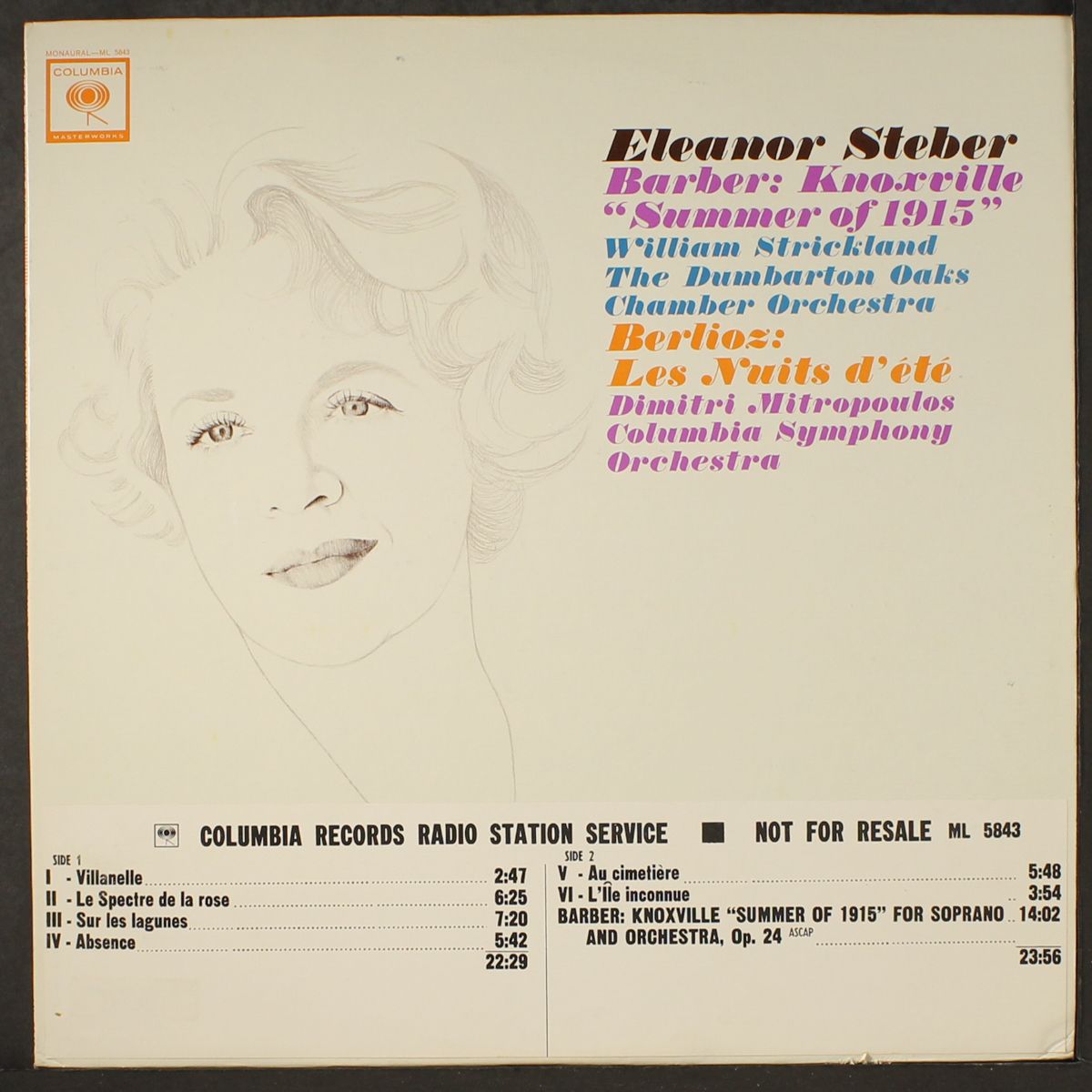 barber: knoxville, summer of 1915, berlioz: les nuits d'ete by ELEANOR STEBER