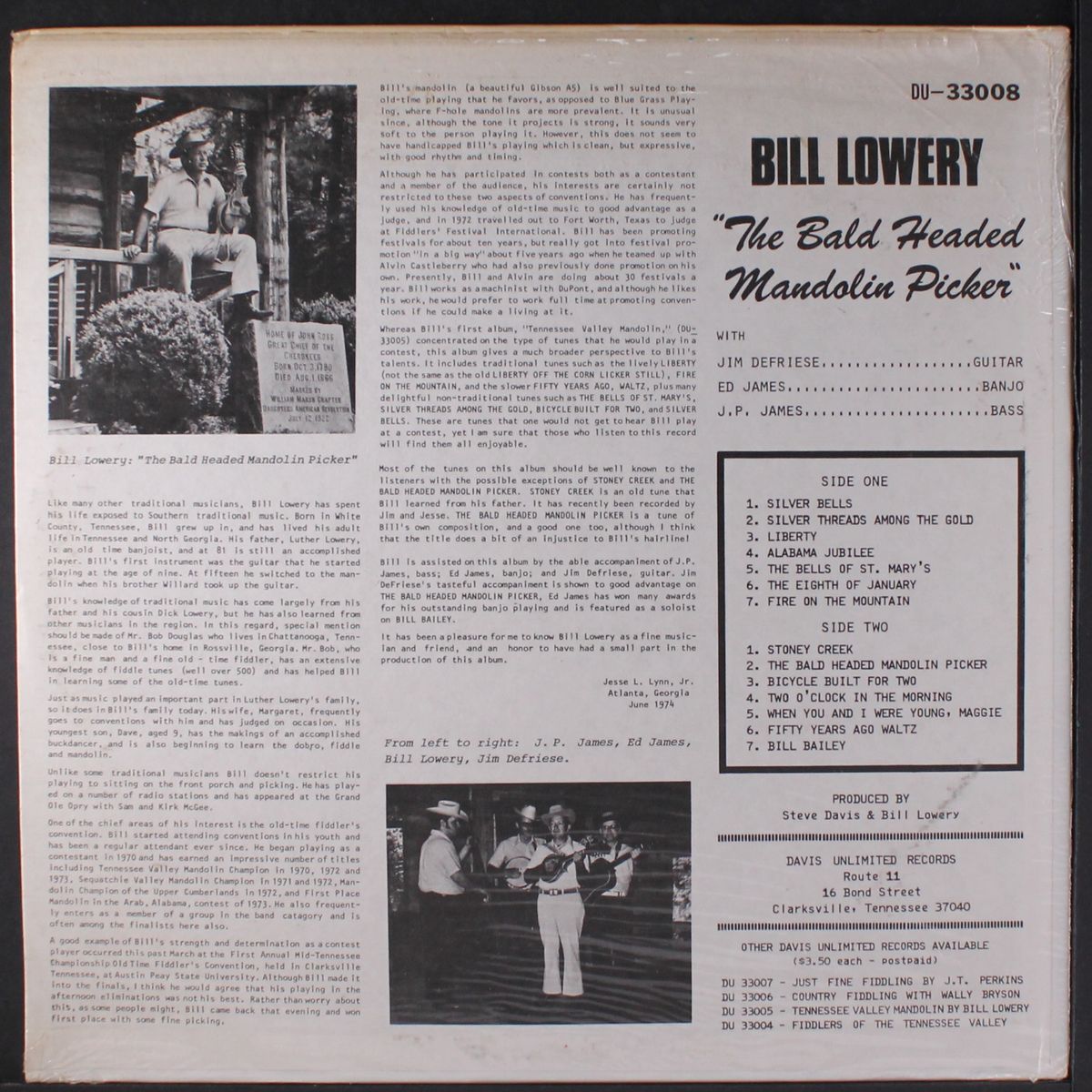 the bald headed mandolin picker by BILL LOWERY
