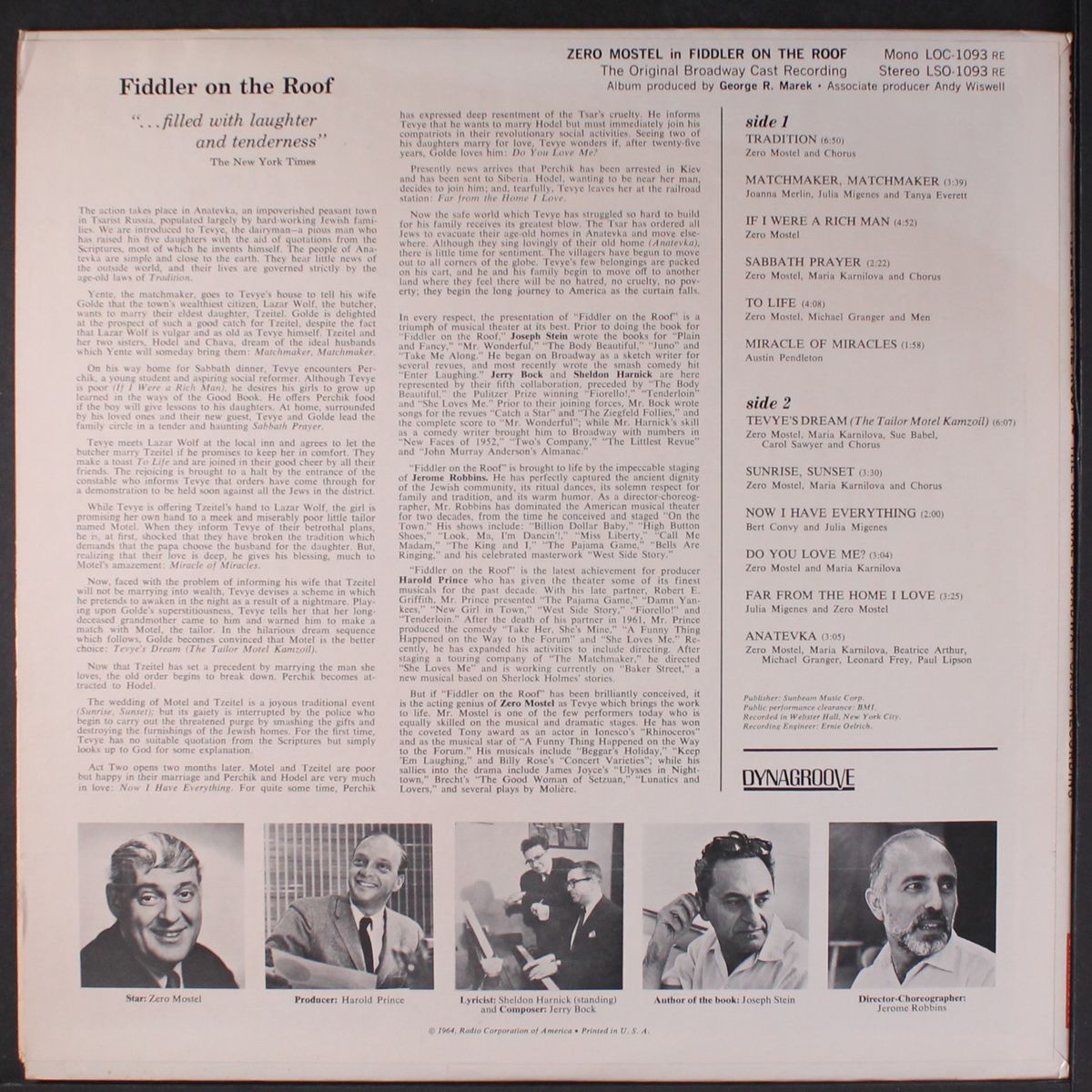 fiddler on the roof by ORIGINAL BROADWAY CAST