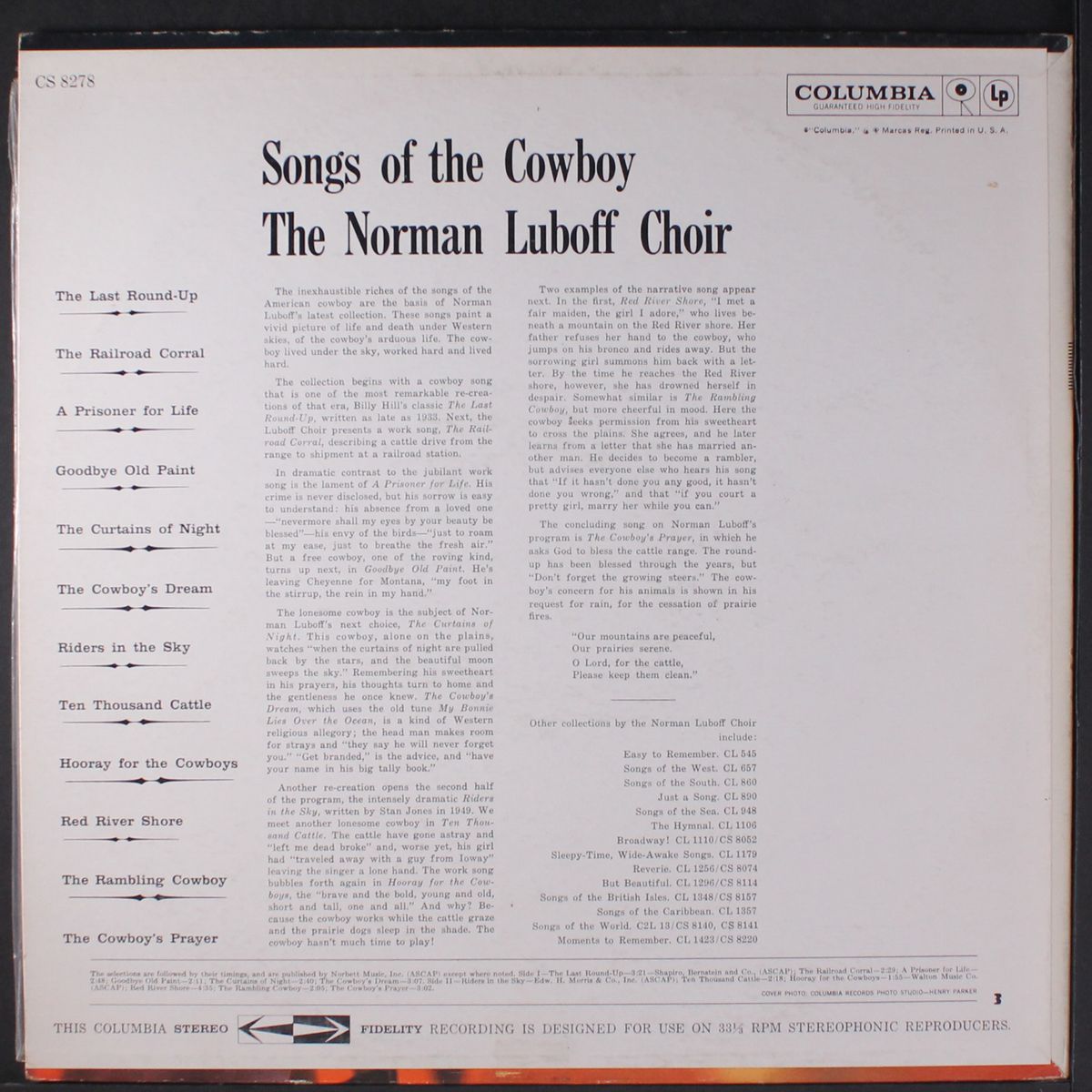 songs of the cowboy by NORMAN LUBOFF CHOIR
