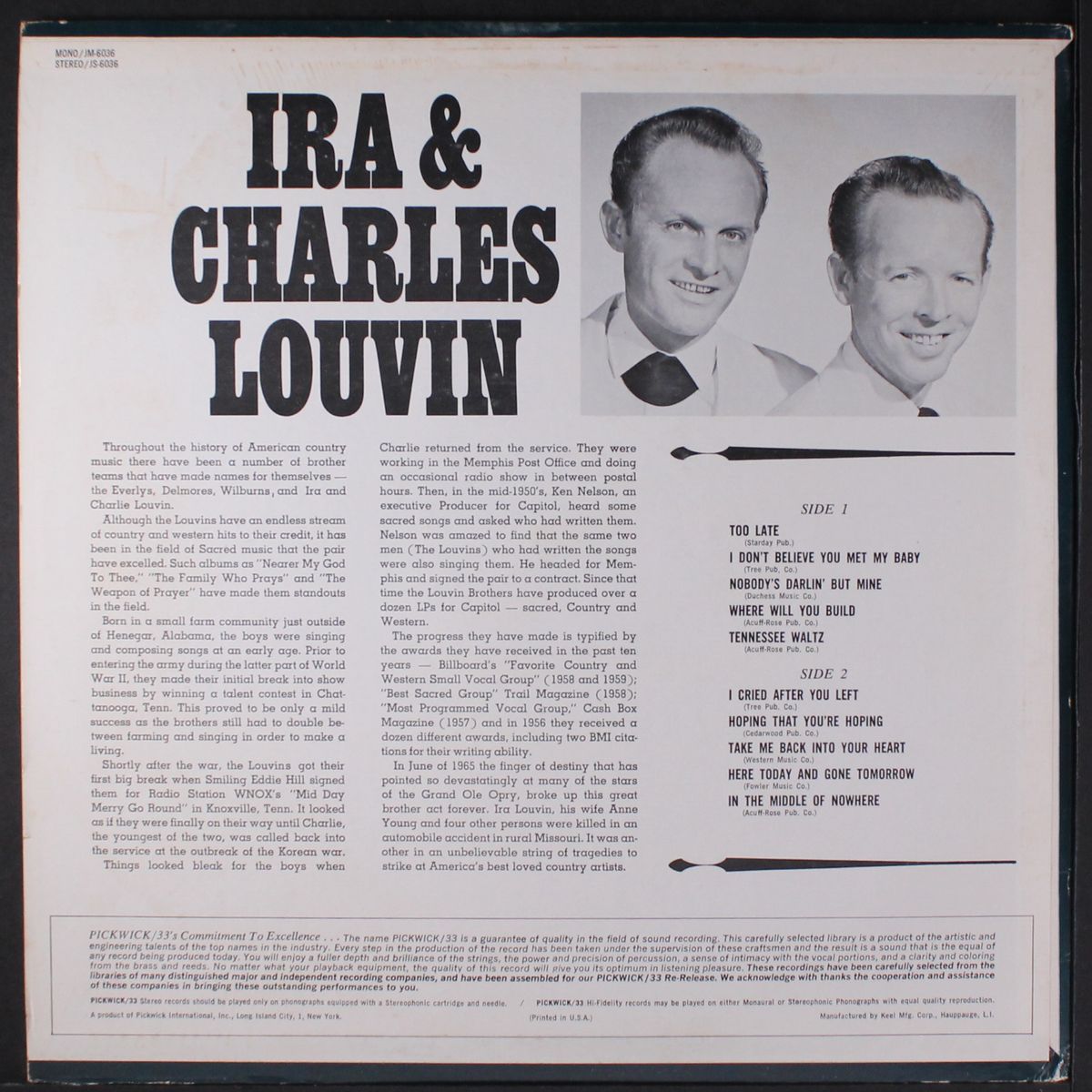 ira & charles louvin by LOUVIN BROTHERS