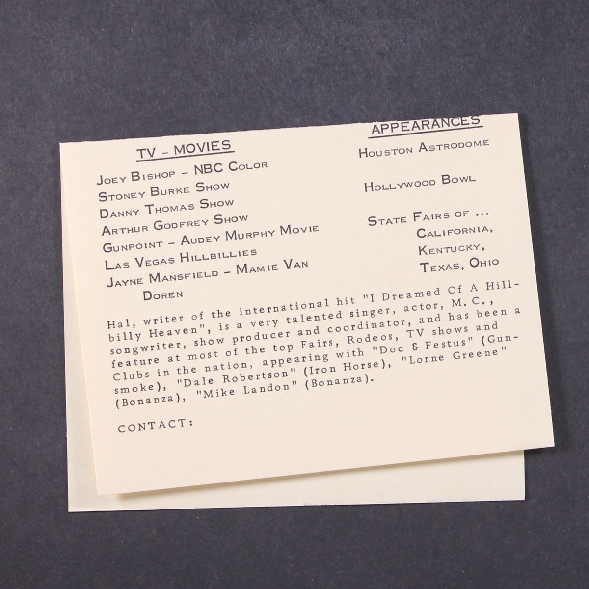 i dreamed of a hillbilly heaven / 21 miles by HAL SOUTHERN