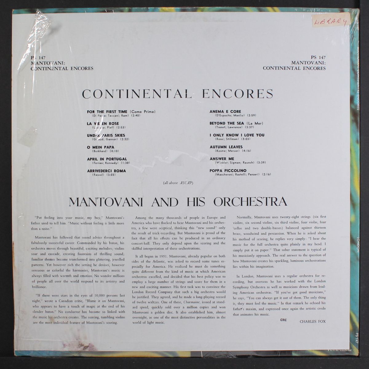 continental encores by MANTOVANI