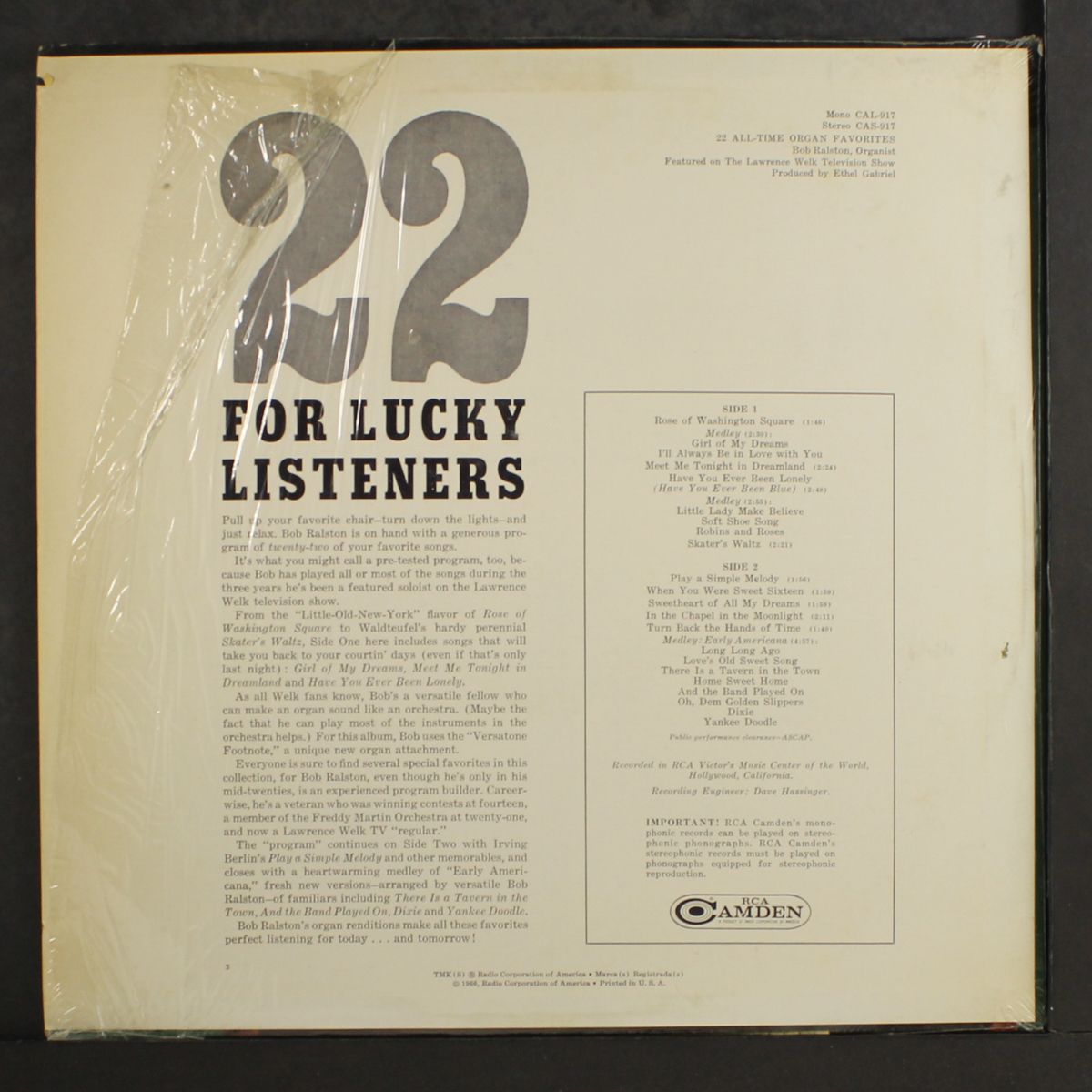 22 all-time organ favorites by BOB RALSTON