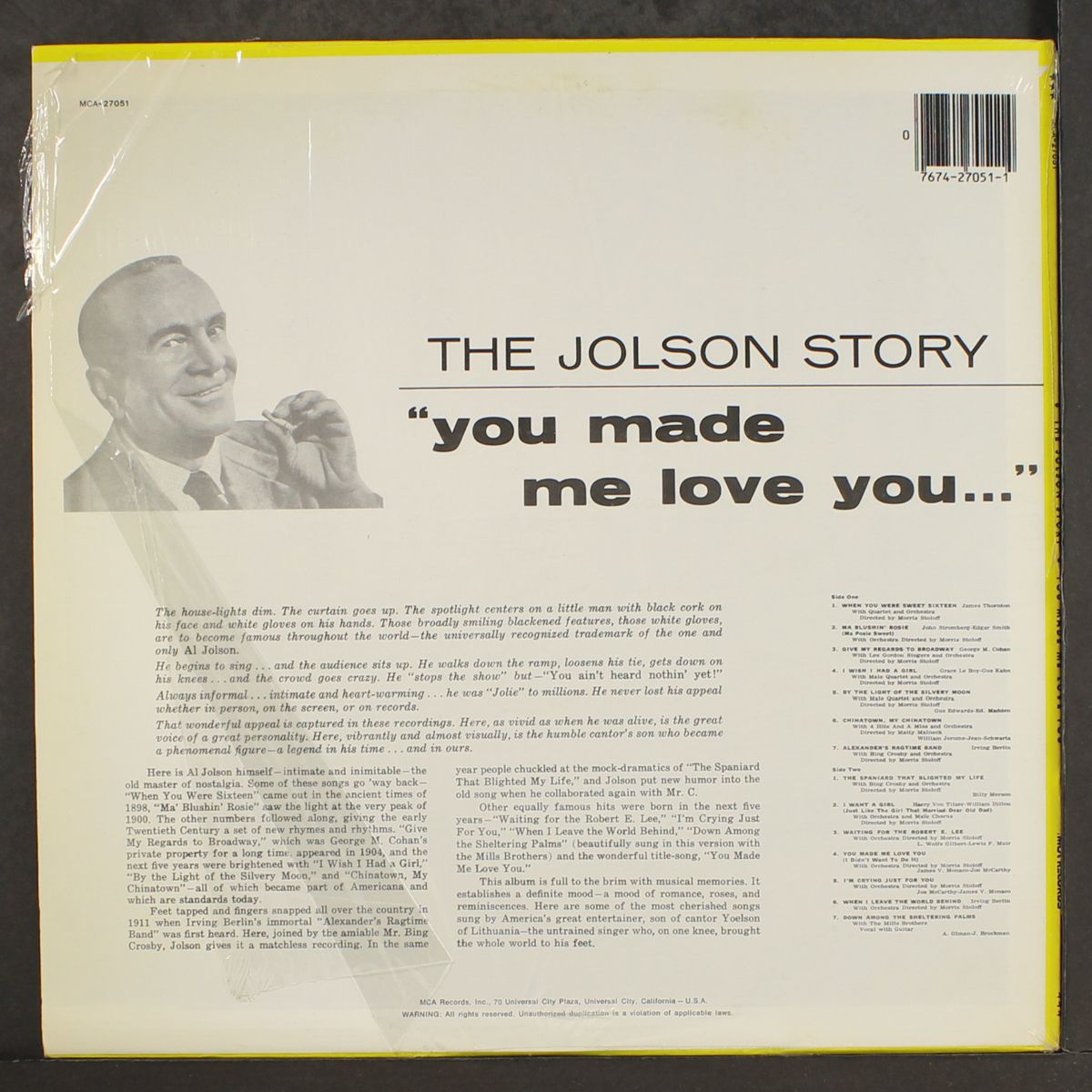 you made me love you by AL JOLSON
