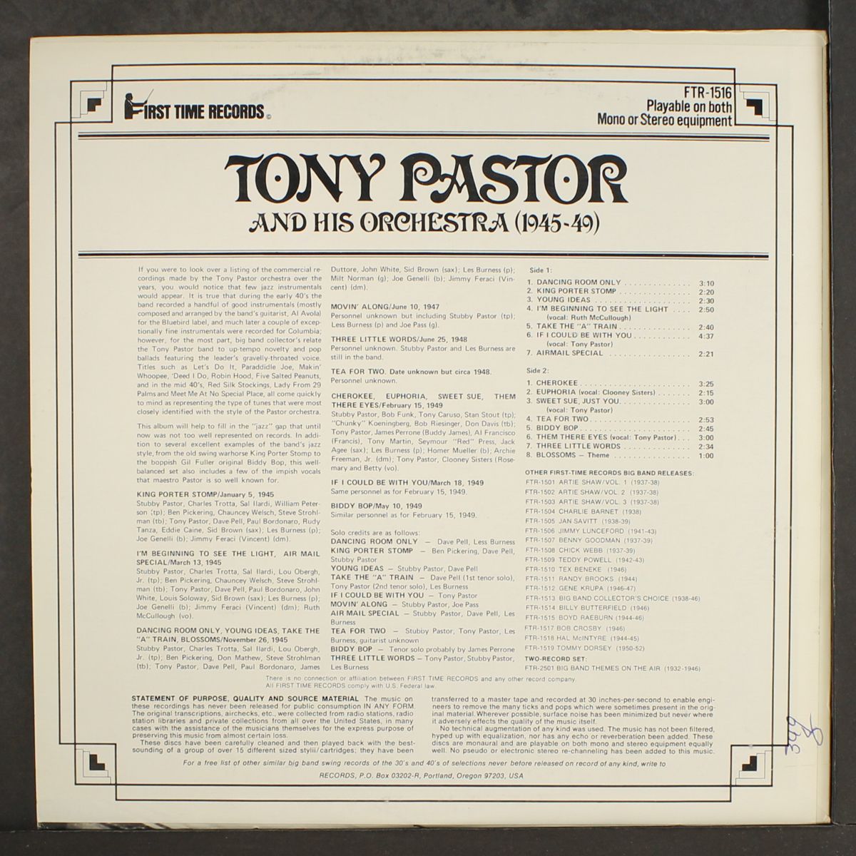 1945-49 by TONY PASTOR
