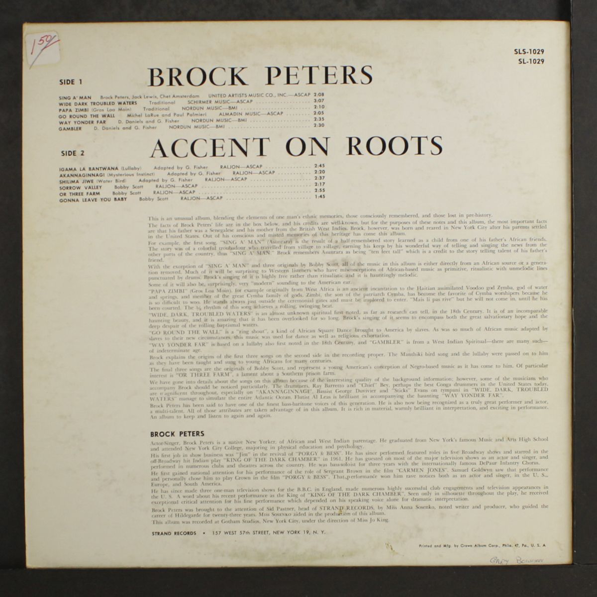 accent on roots by BROCK PETERS