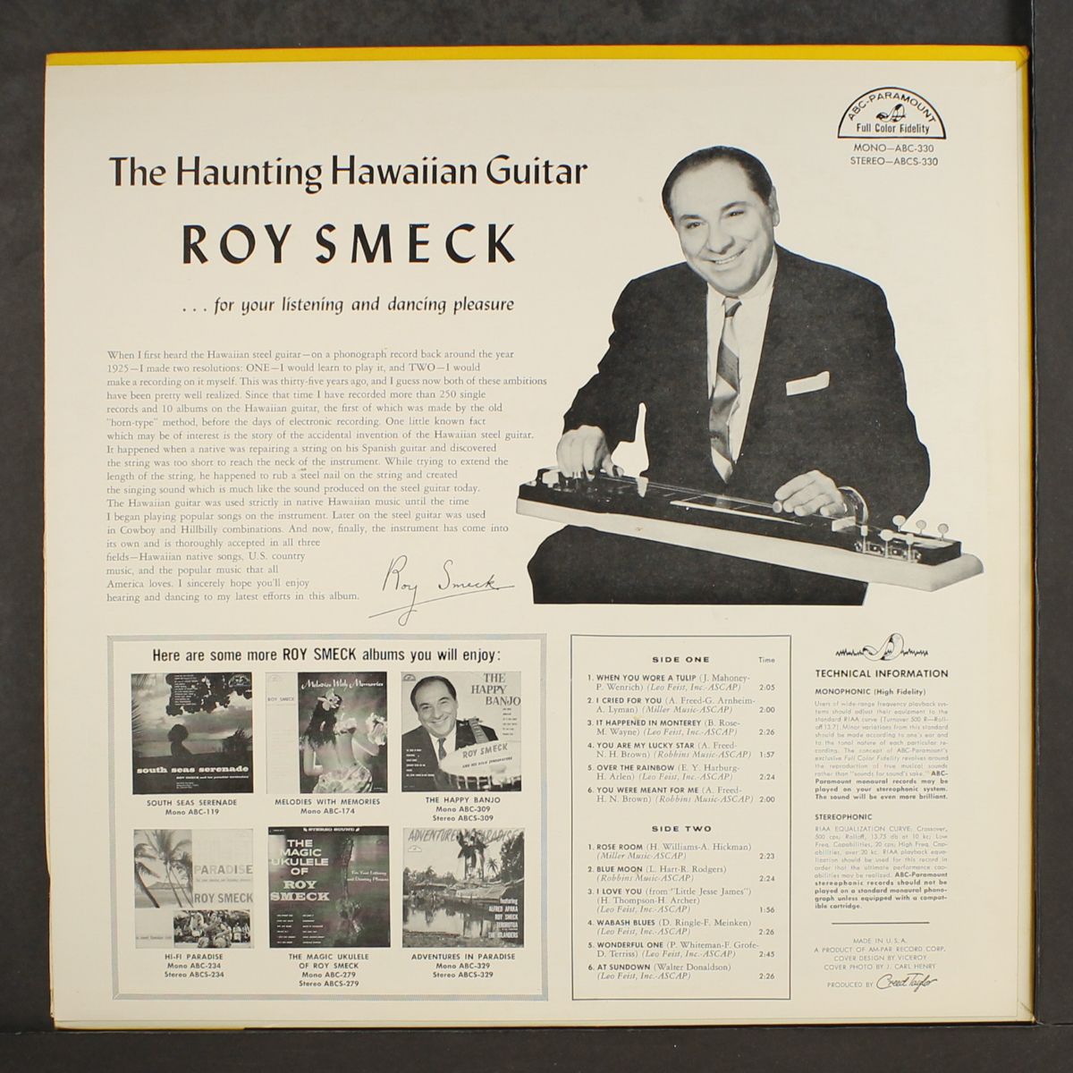 the hauning hawaiian guitar by ROY SMECK
