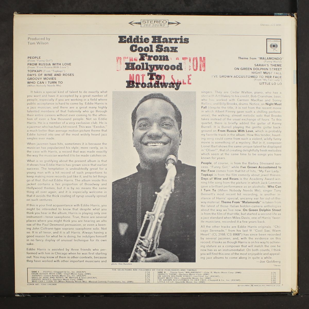 cool sax from hollywood to broadway by EDDIE HARRIS