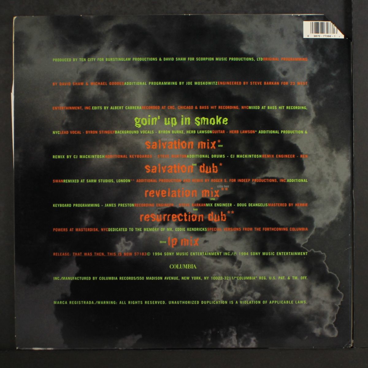 goin' up in smoke by TEN CITY