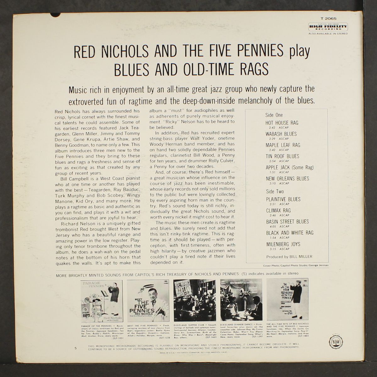 blues and old-time rags by RED NICHOLS