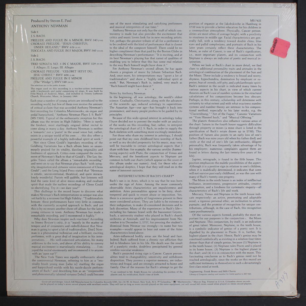 bach by ANTHONY NEWMAN