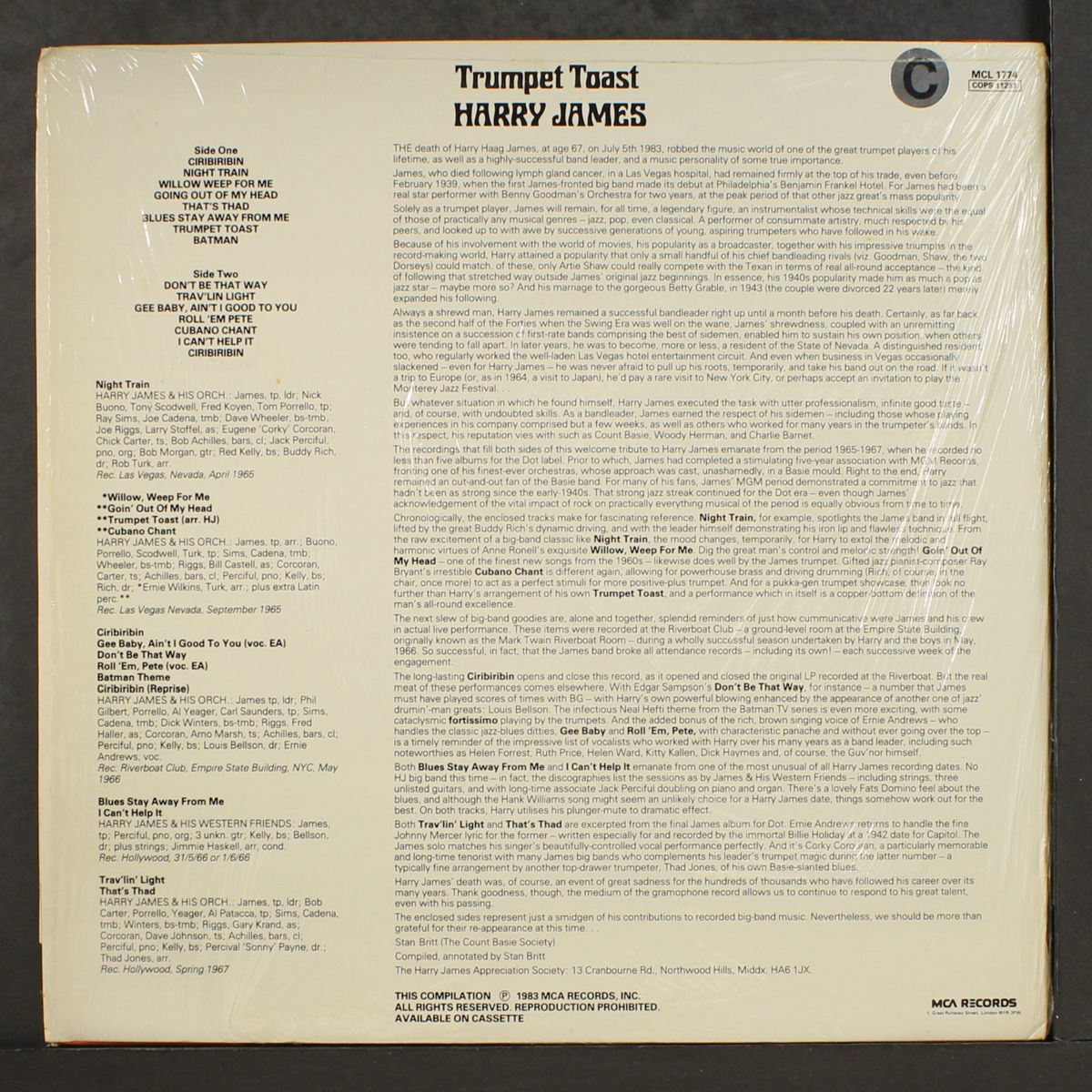 trumpet toast by HARRY JAMES