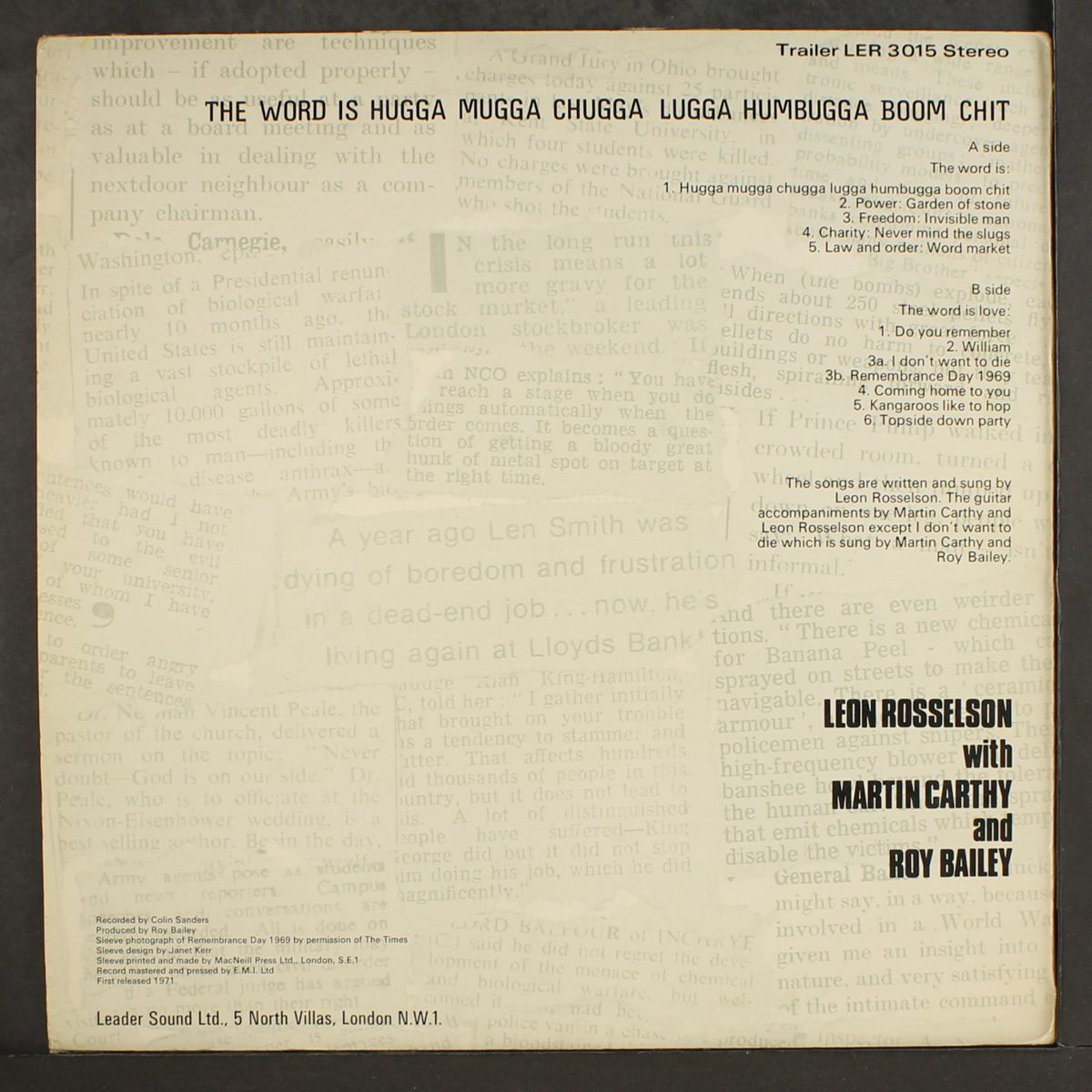 the word is hugga mugga chugga lugga humbugga boom chit by LEON ROSSELSON