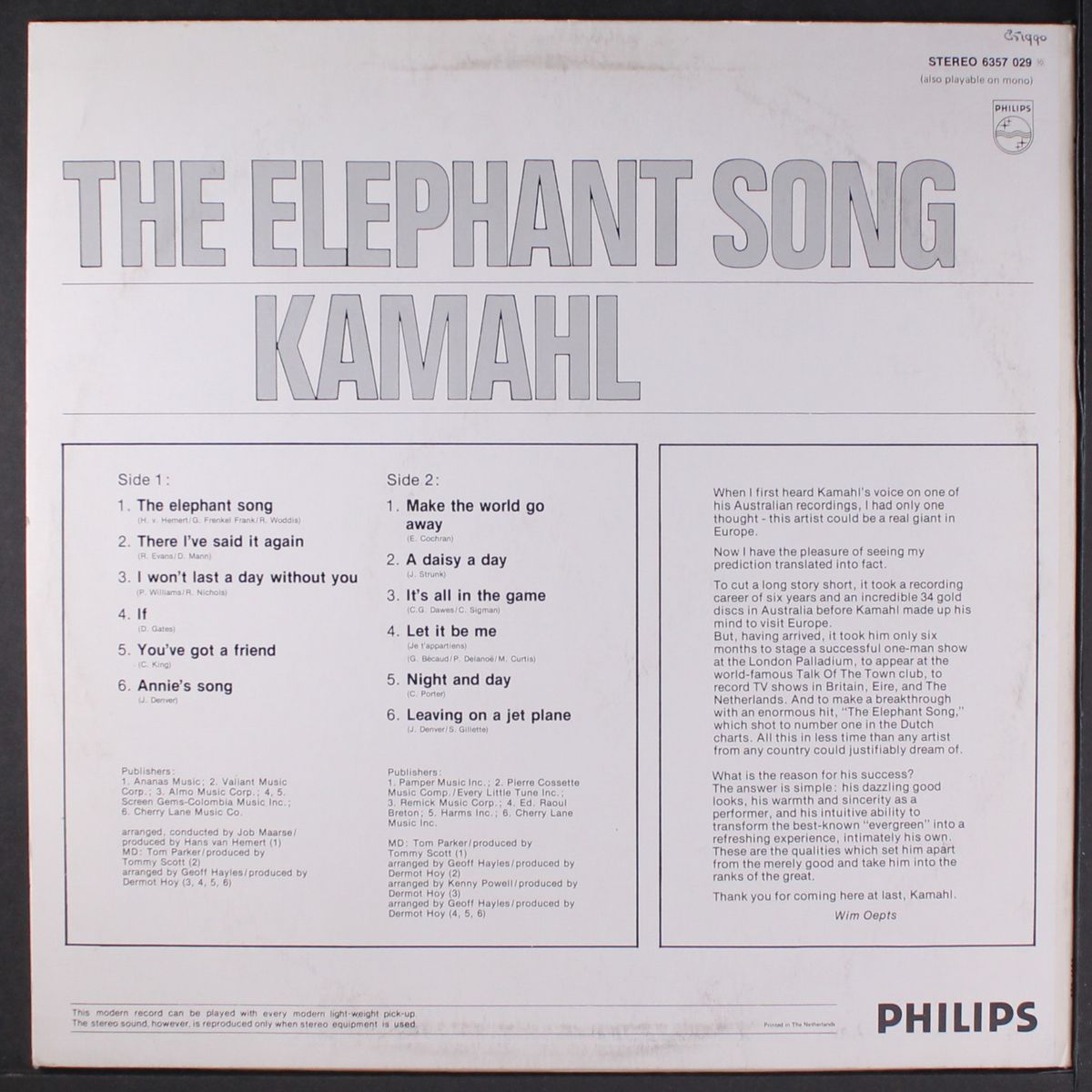 the elephant song by KAMAHL