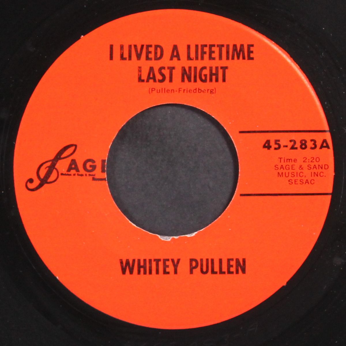 i lived a lifetime last night / you'll get yours someday by WHITEY PULLEN