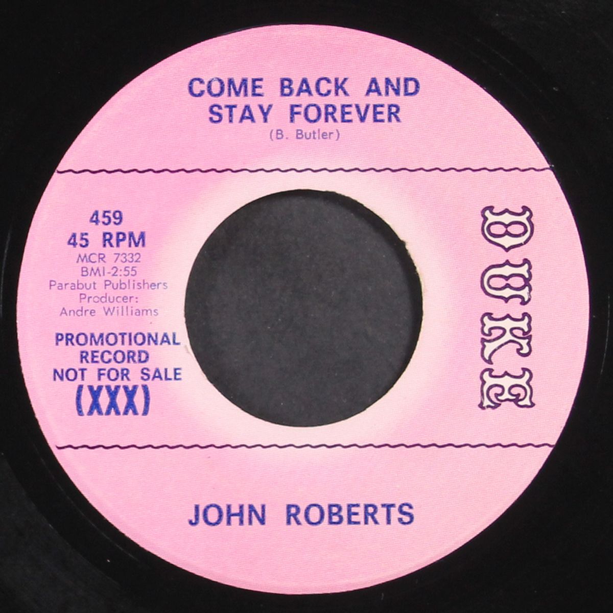 come back and stay forever / i'll always remember by JOHN ROBERTS