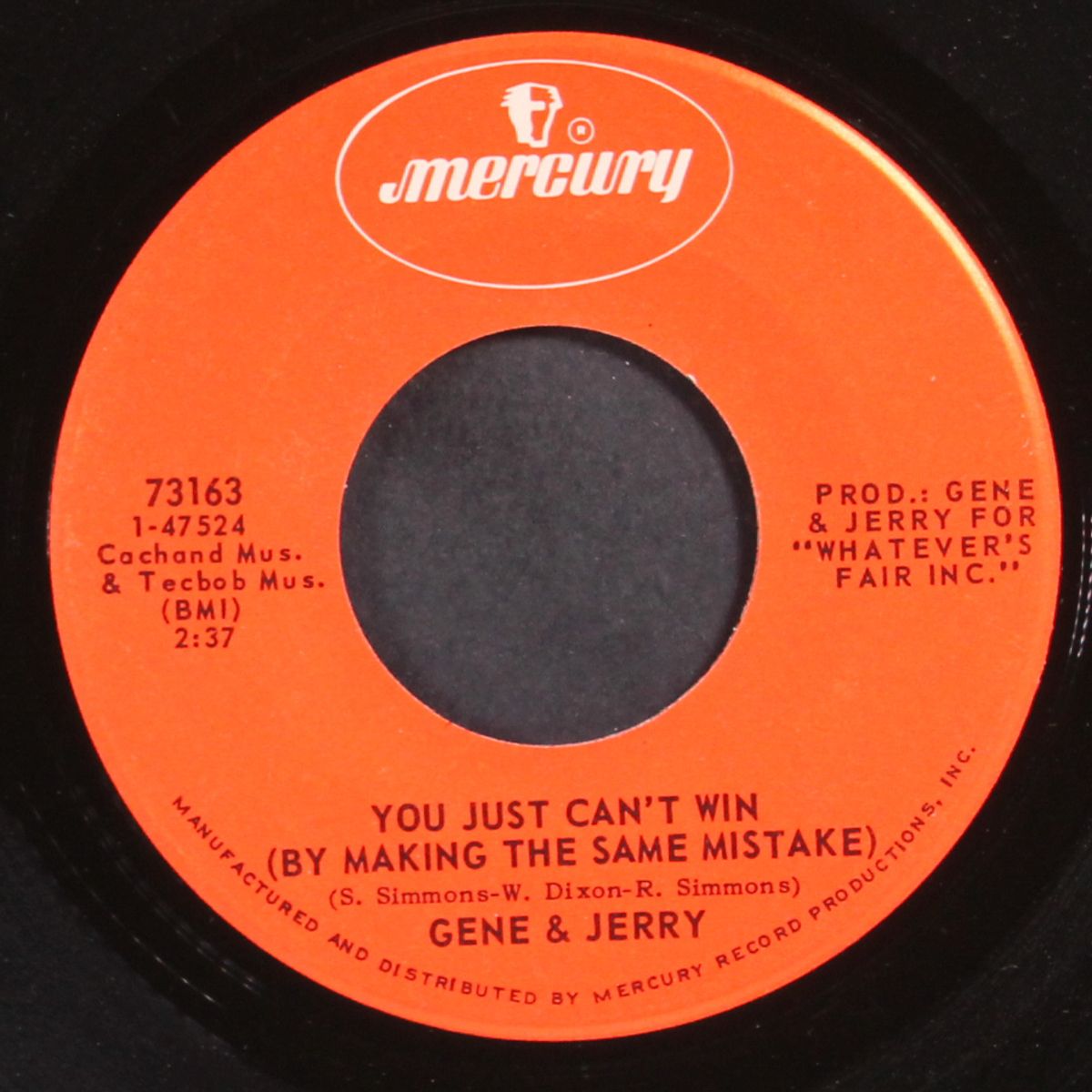 you just can't win / sho is grooving by GENE & JERRY