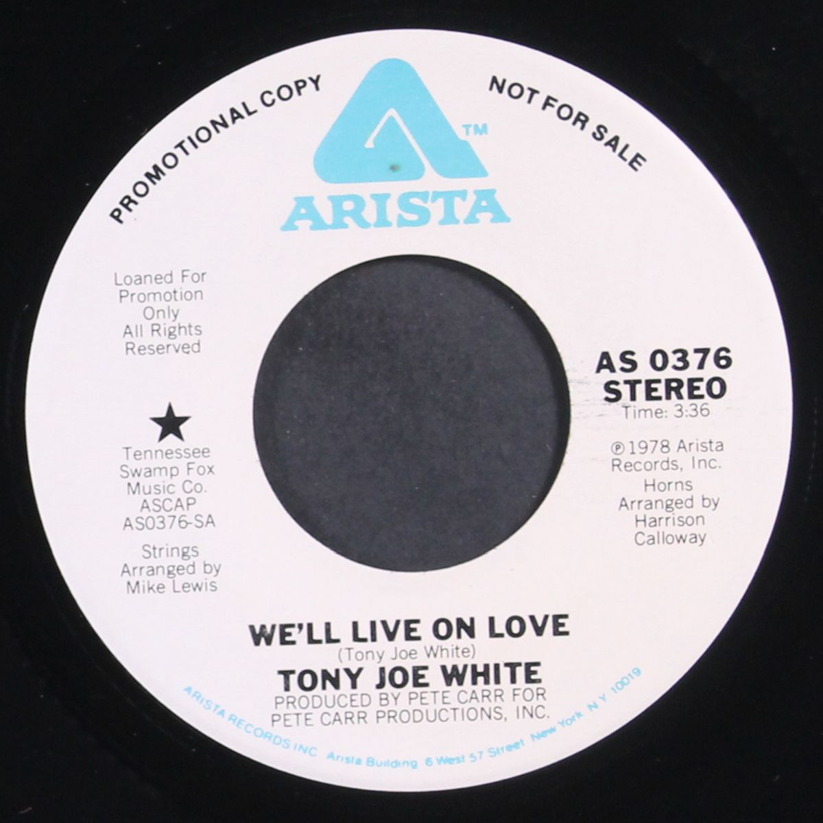 we'll live on love / mono by TONY JOE WHITE