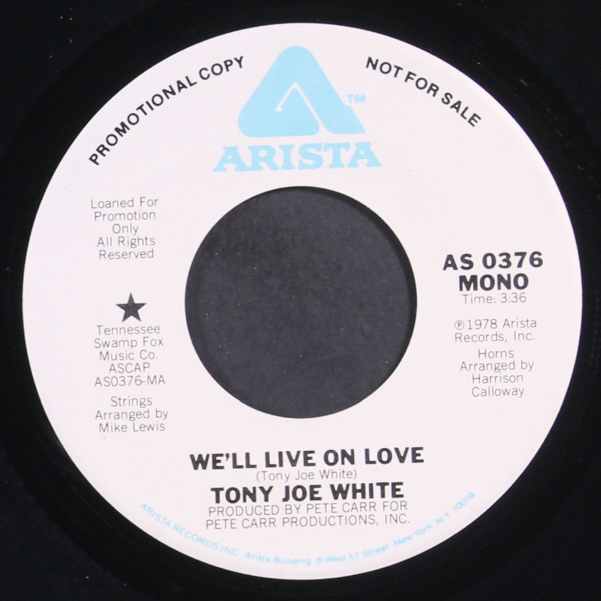 we'll live on love / mono by TONY JOE WHITE