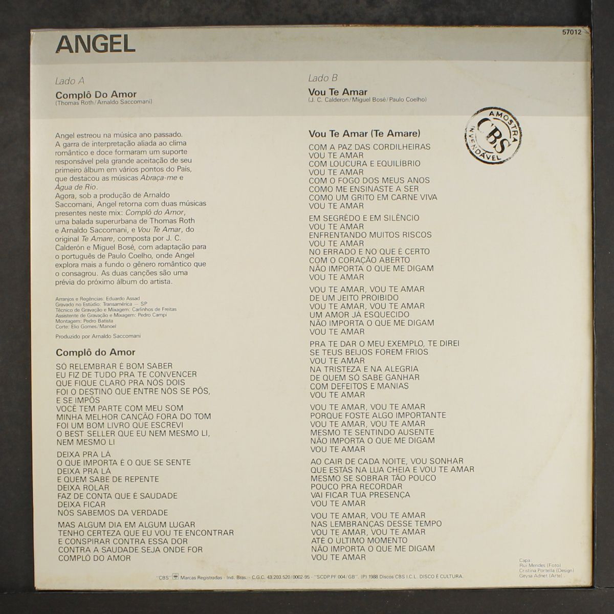 complo do amor / vou te amar (te amare) by ANGEL