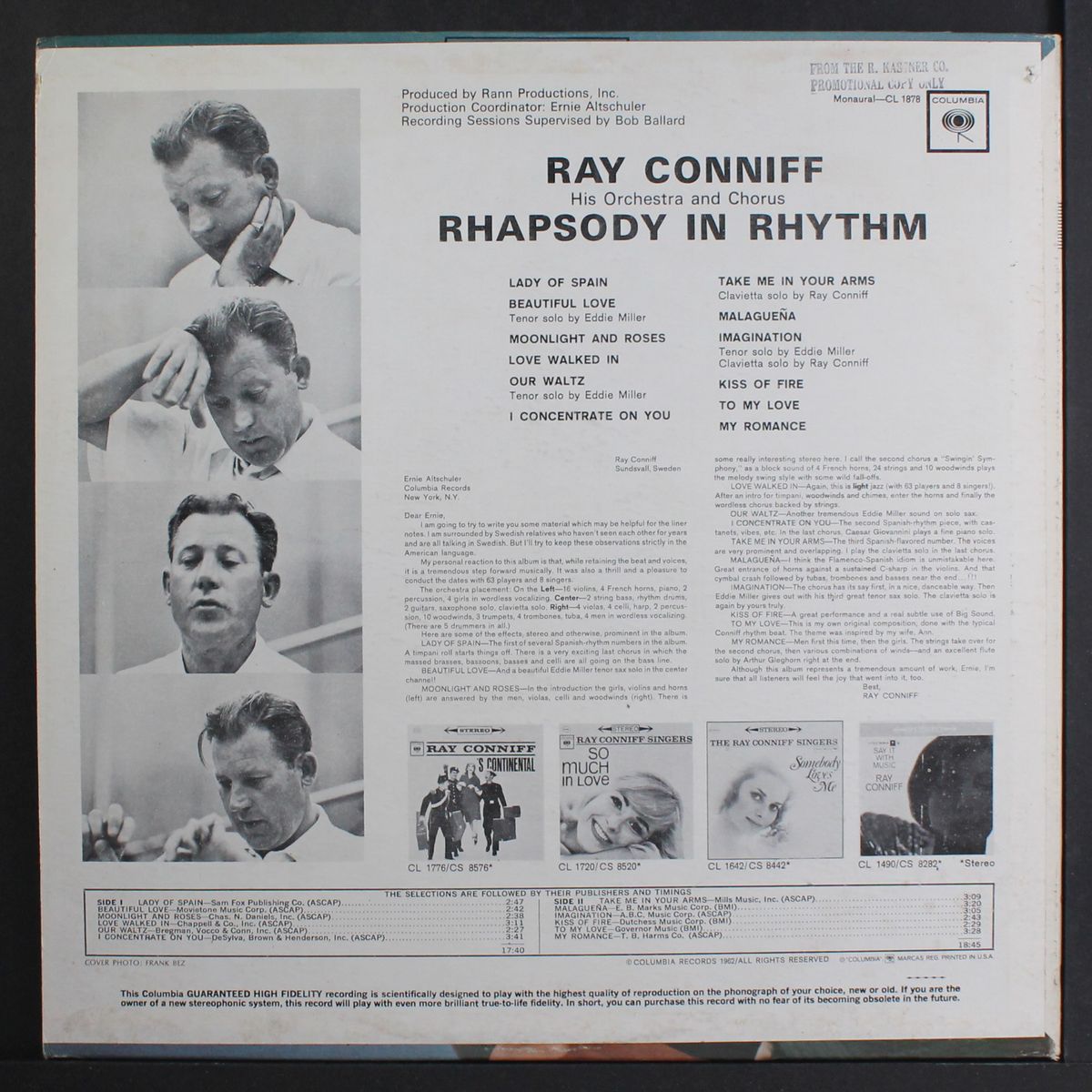 rhapsody in rhythm by RAY CONNIFF