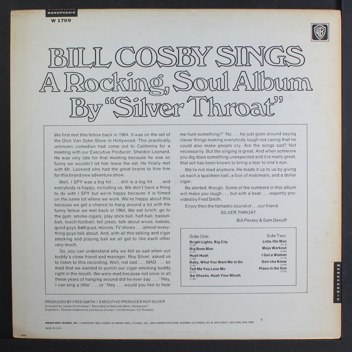 sings, silver throat by BILL COSBY