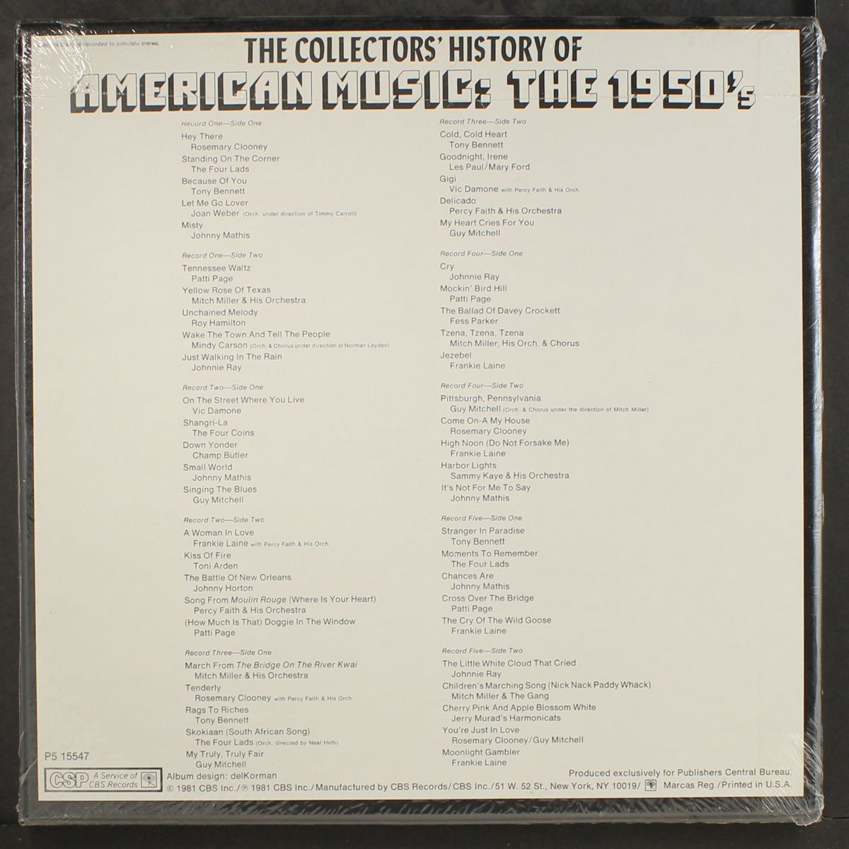 the collectors' history of american music: the 1950's by VARIOUS