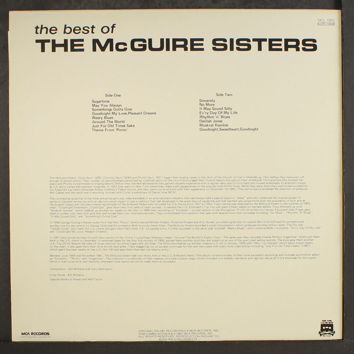 best of by MCGUIRE SISTERS