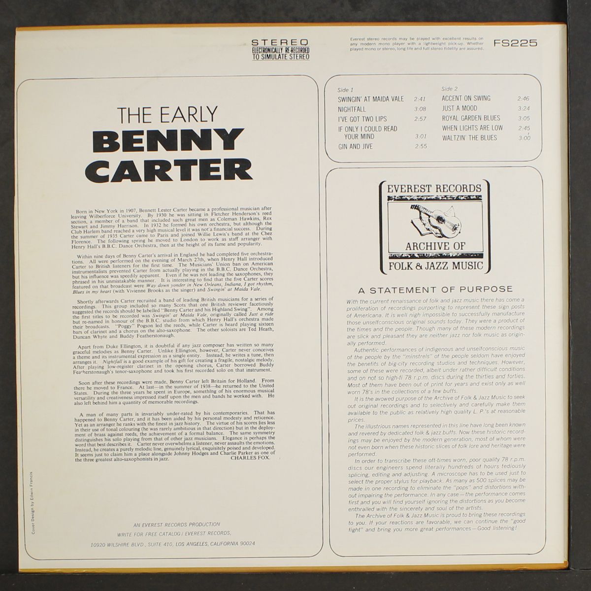 the early by BENNY CARTER