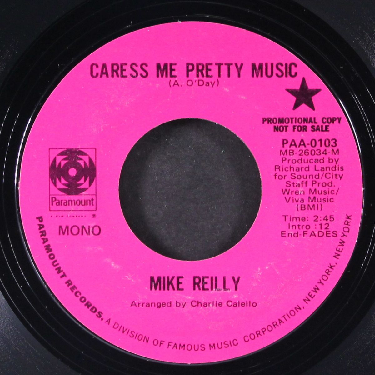 caress me pretty music / so long lady by MIKE REILLY