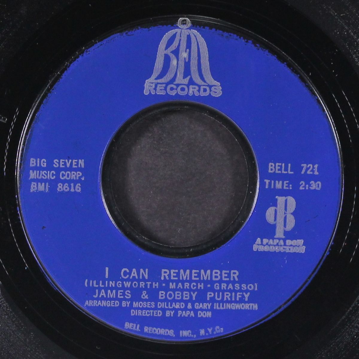 i can remember / i was born to lose out by JAMES & BOBBY PURIFY