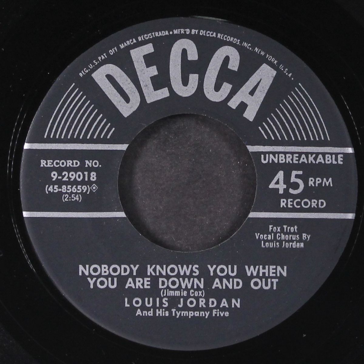 lollypop / nobody knows you by LOUIS JORDAN