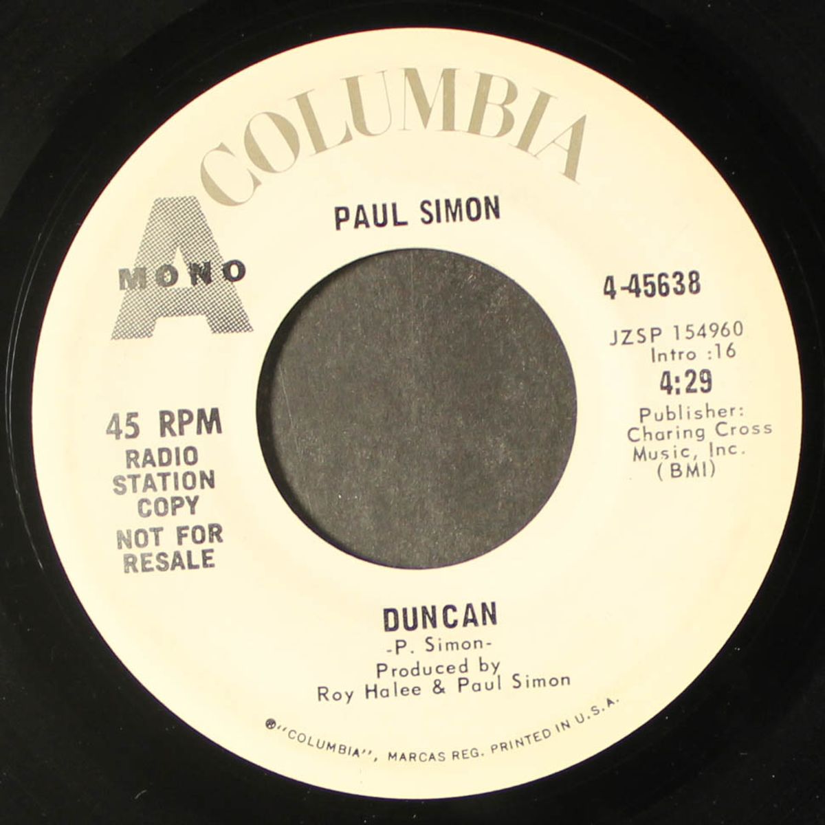 duncan / run that body down by PAUL SIMON