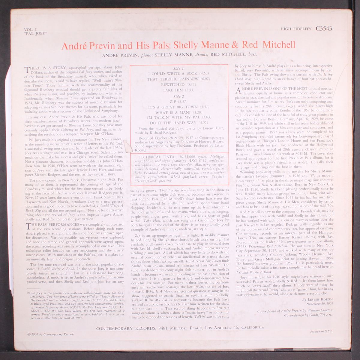 pal joey by ANDRE PREVIN
