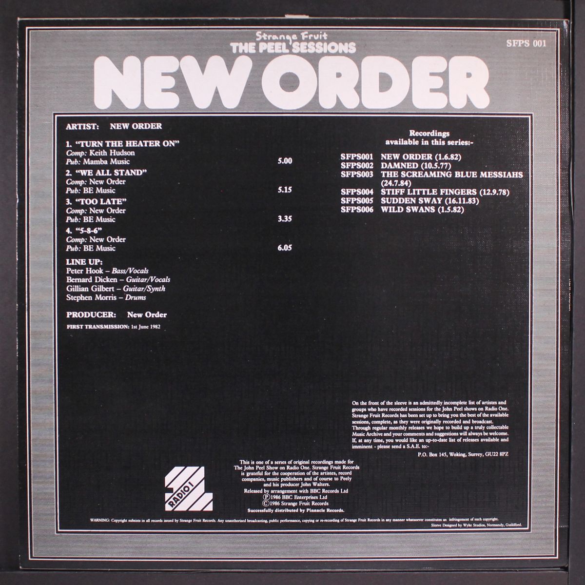 the peel sessions by NEW ORDER