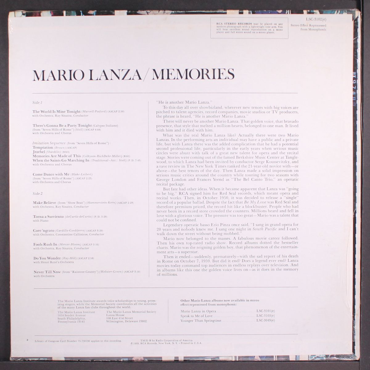 memories by MARIO LANZA
