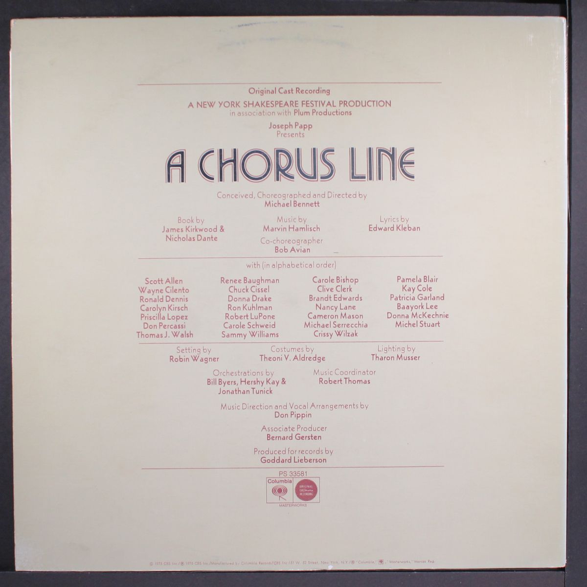 a chorus line by ORIGINAL CAST