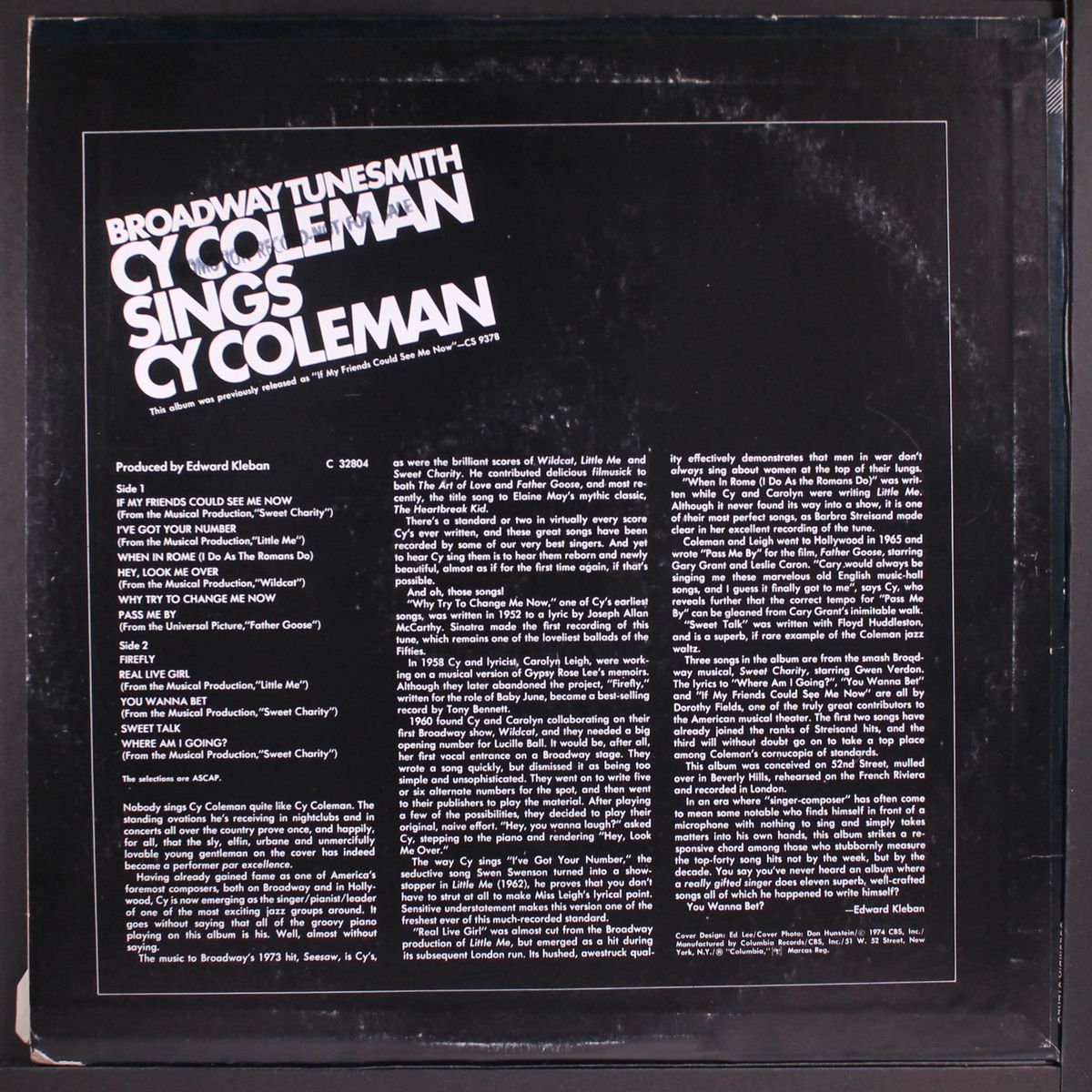 sings cy coleman by CY COLEMAN