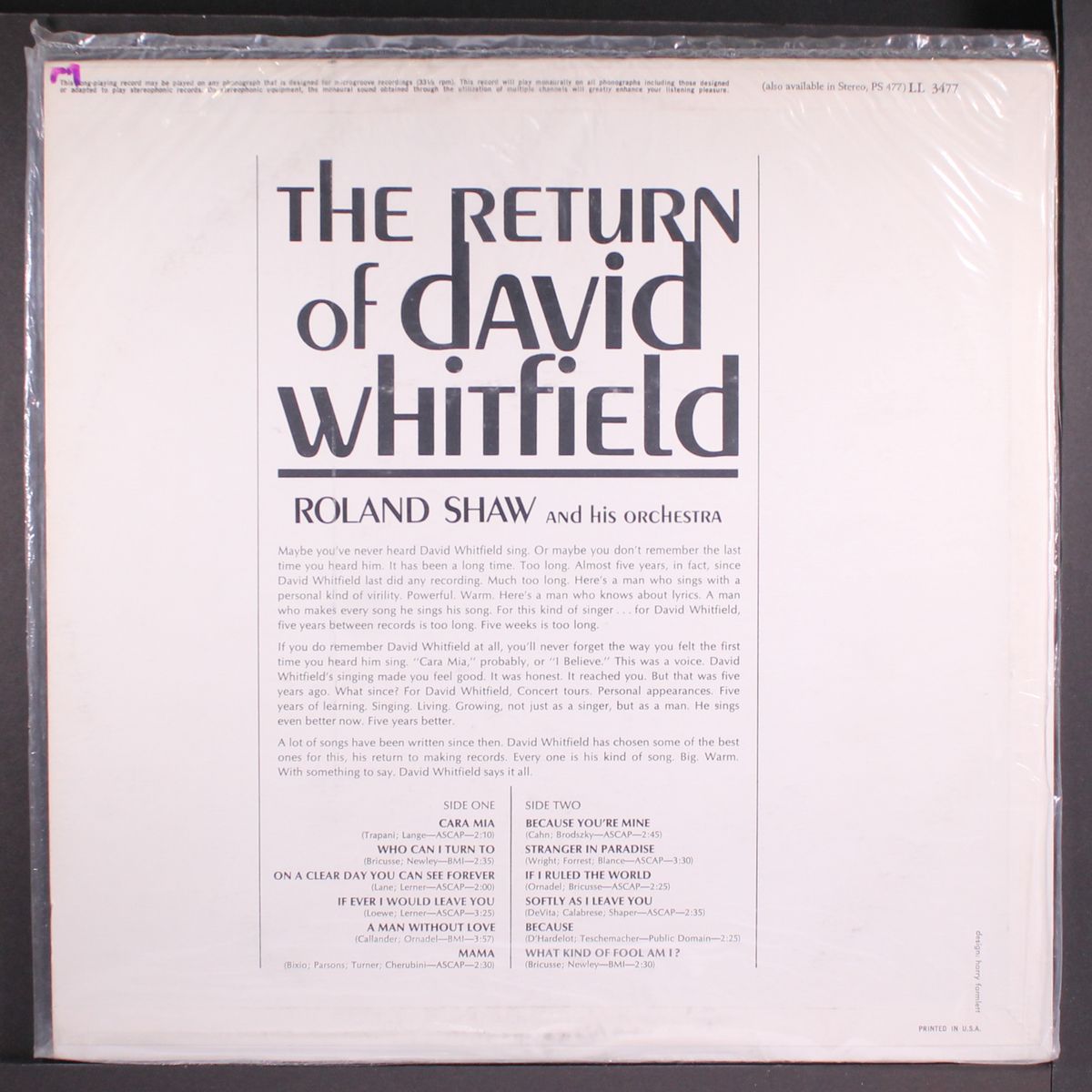 the return of by DAVID WHITFIELD