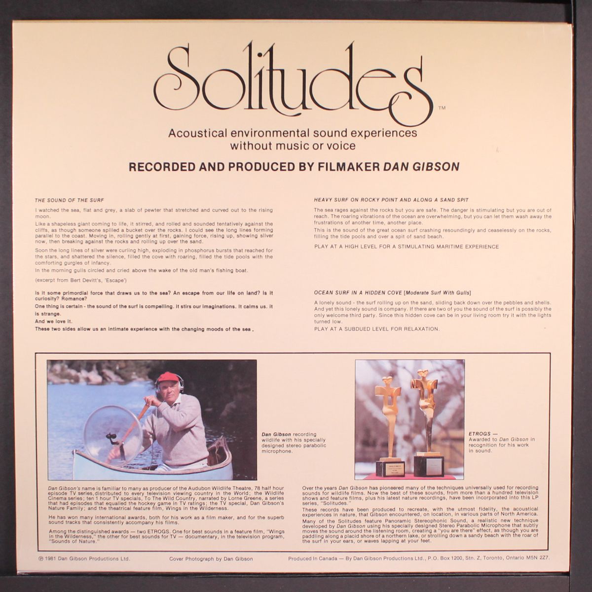 solitudes - environmental sound experiences vol. 2 by DAN GIBSON
