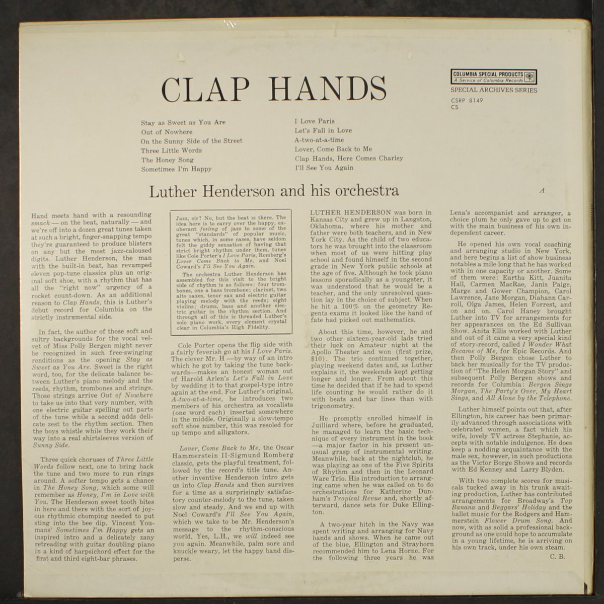 clap hands! by LUTHER HENDERSON