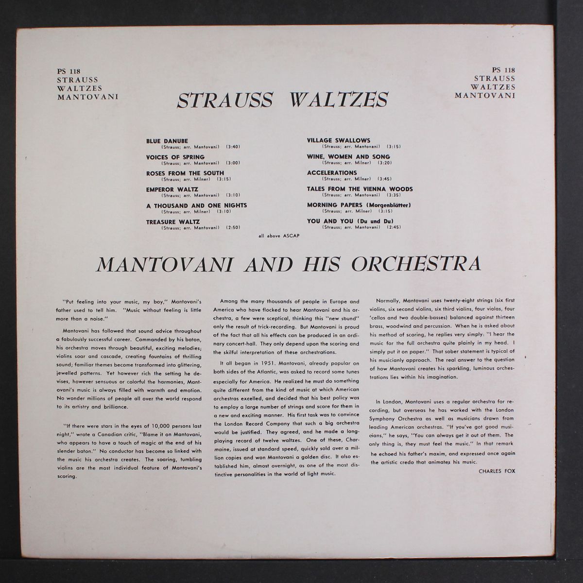 strauss waltzes by MANTOVANI