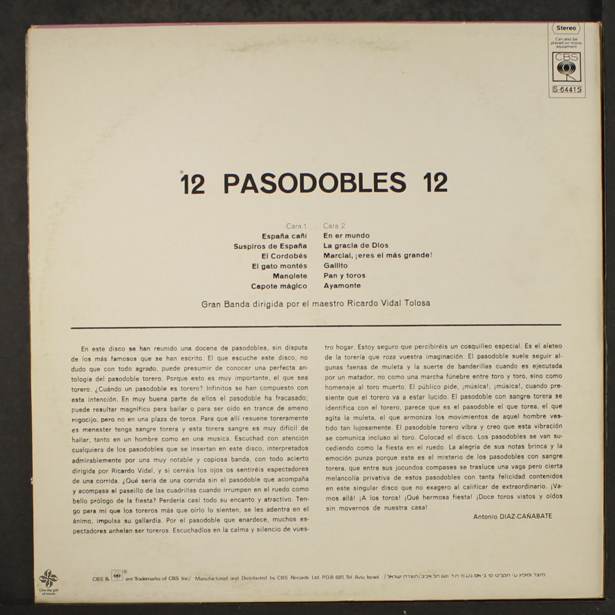 12 pasodobles 12 by RICARDO VIDAL TOLOSA