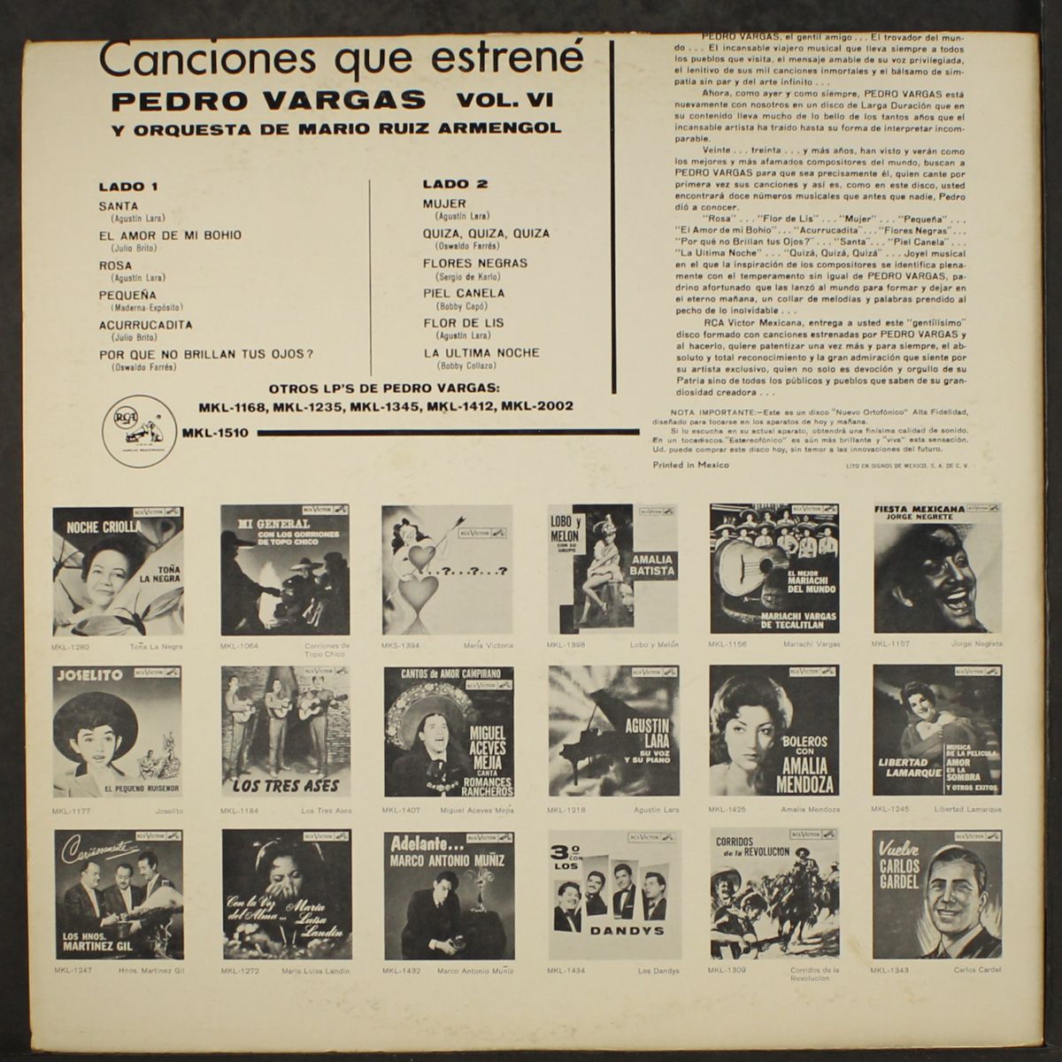 canciones que estrene by PEDRO VARGAS