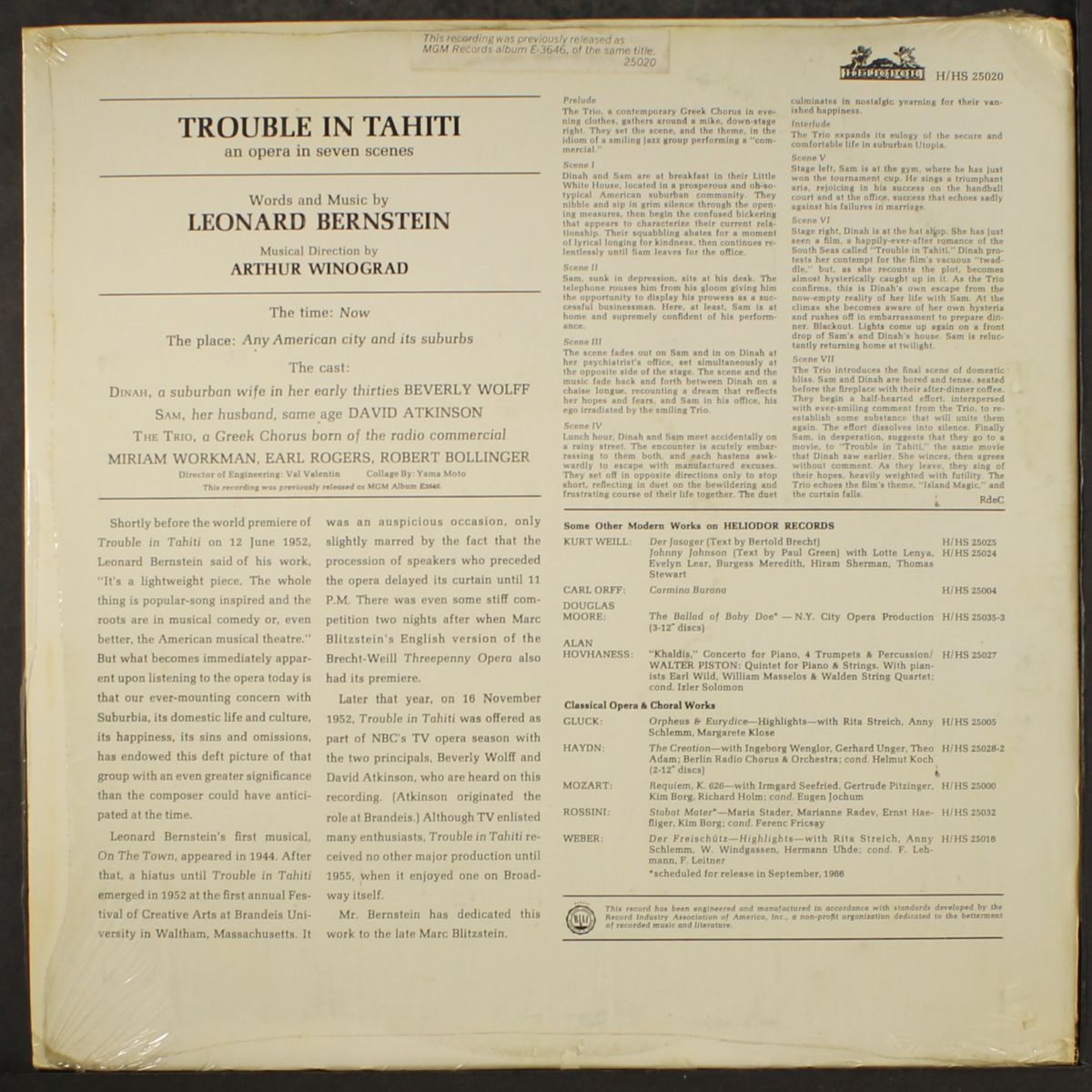 trouble in tahiti by LEONARD BERNSTEIN