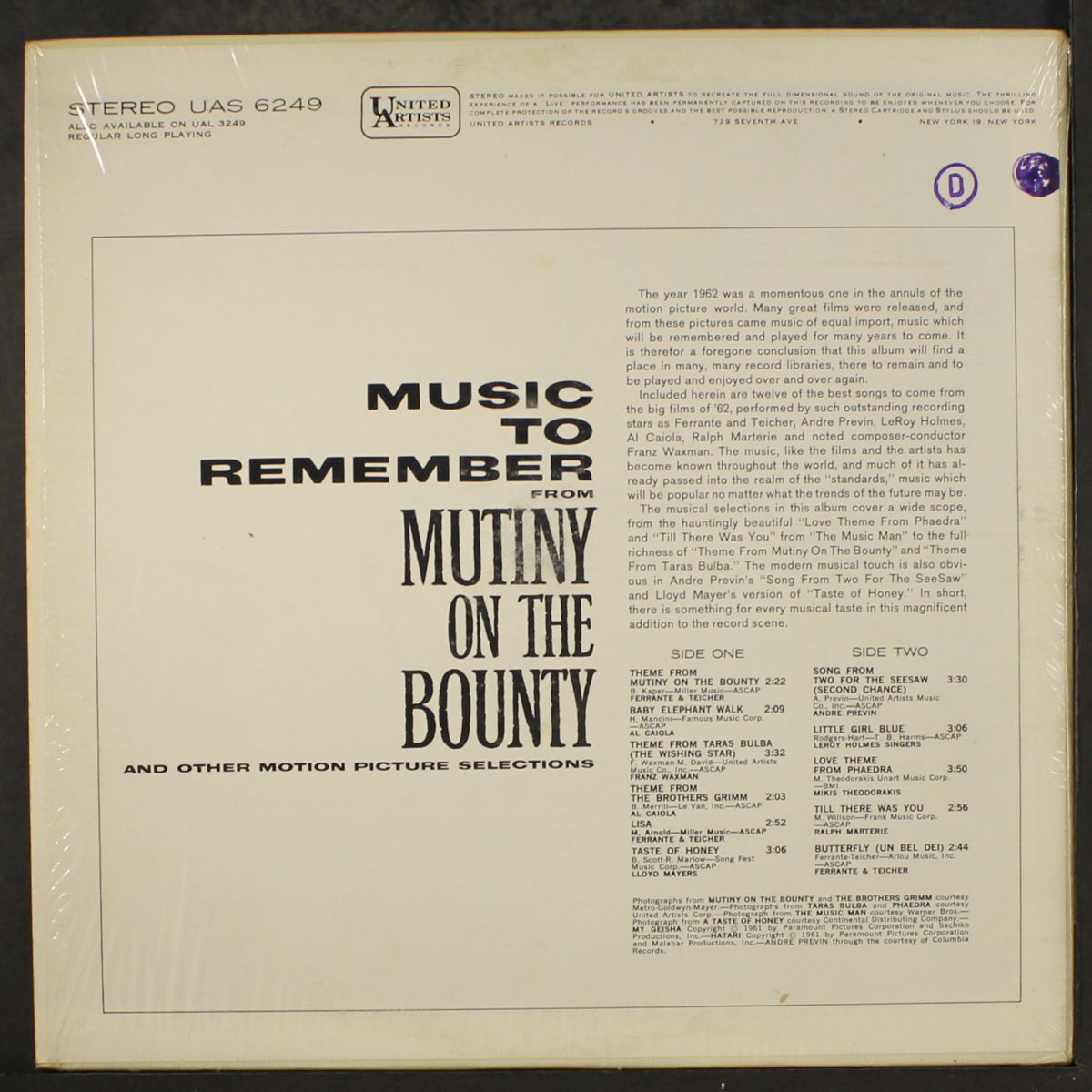 mutiny on the bounty & others by SOUNDTRACK